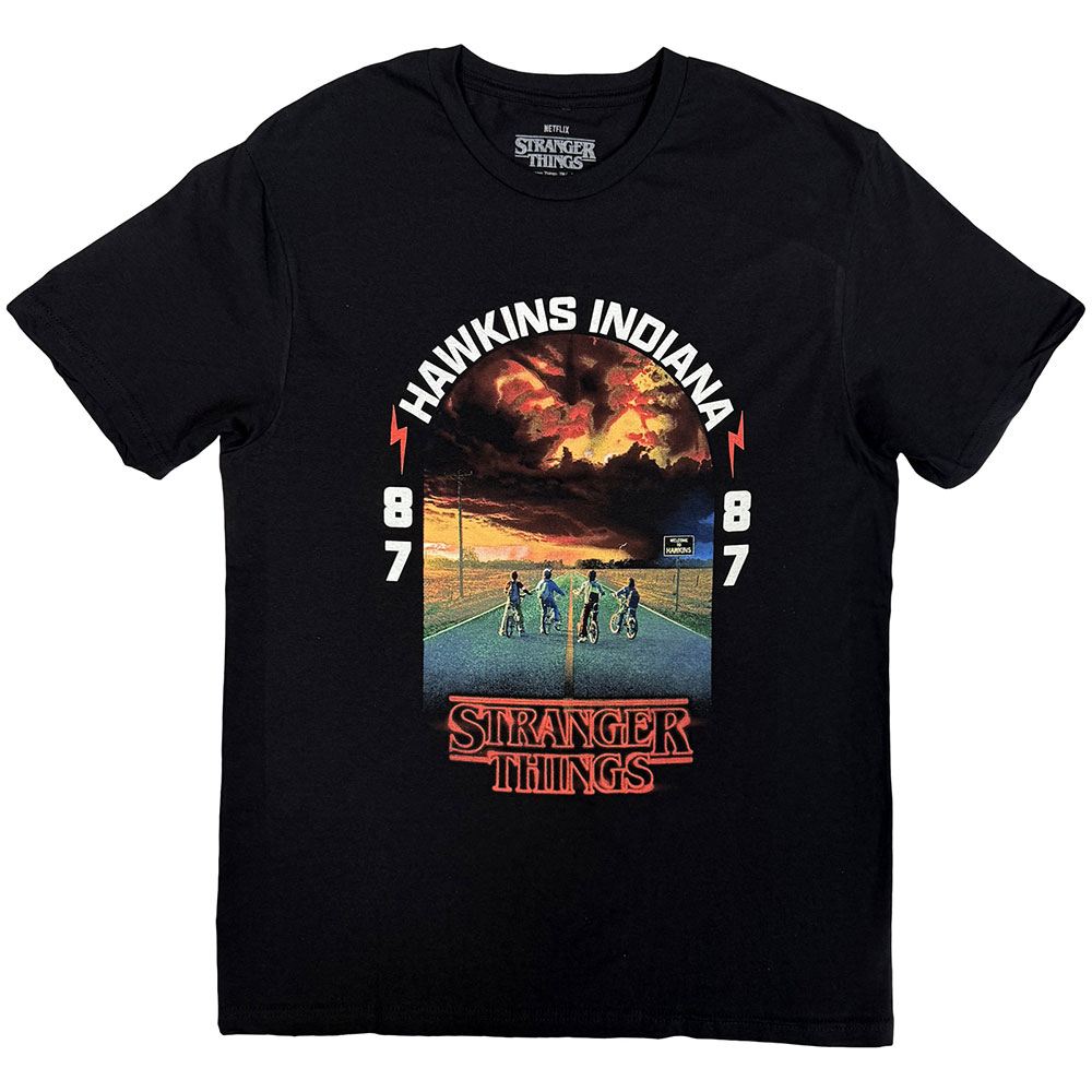 Stranger things - Hawkins 008 Herren TShirt - Schwarz